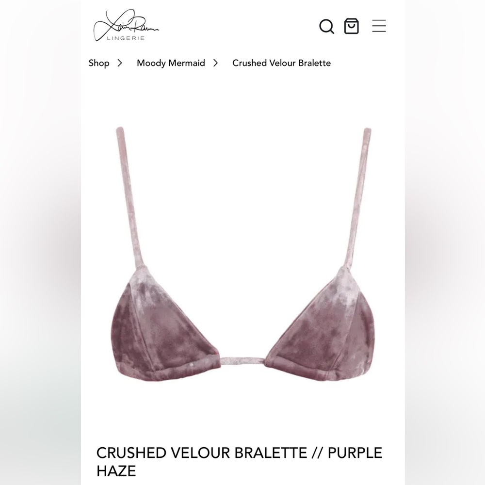 Moody Mermaid Crushed Velour Bralette AND Bikini Panty